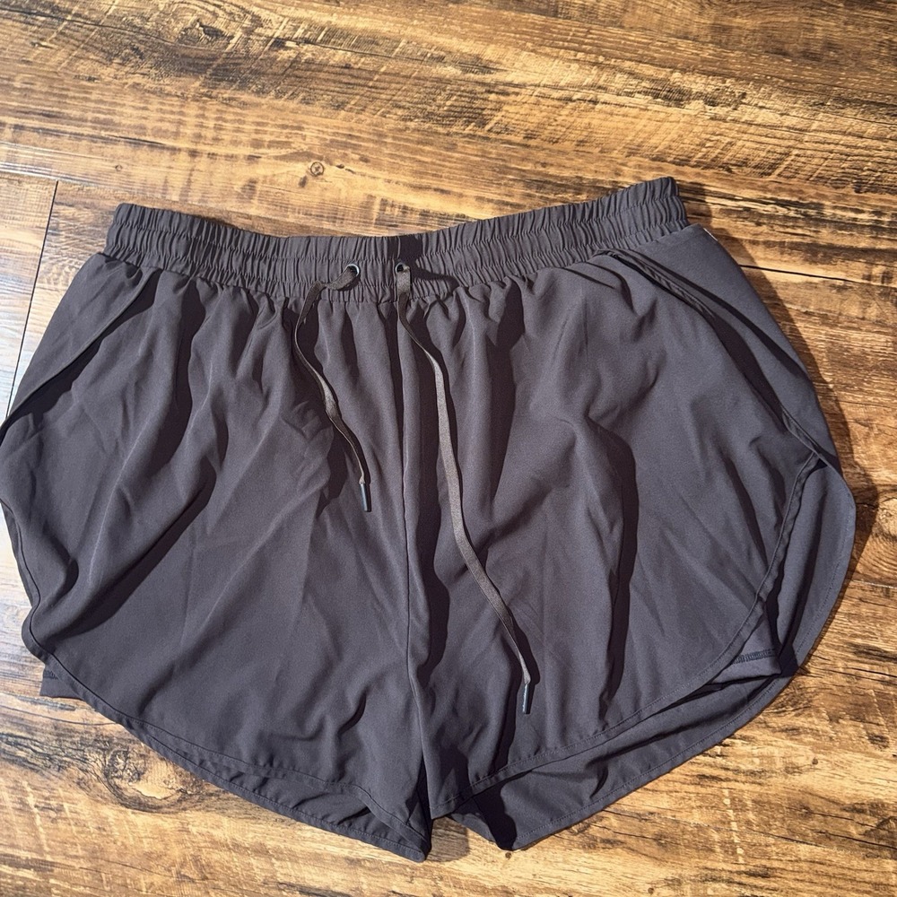 Buffbunny Brown Double Layer Flowy Women's Athletic Shorts XL